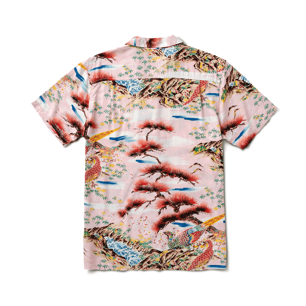 The back of Roark men's Gonzo Camp Collar Shirt - Aloha From Japan Pink Cherry Blossom Big Image - 6
