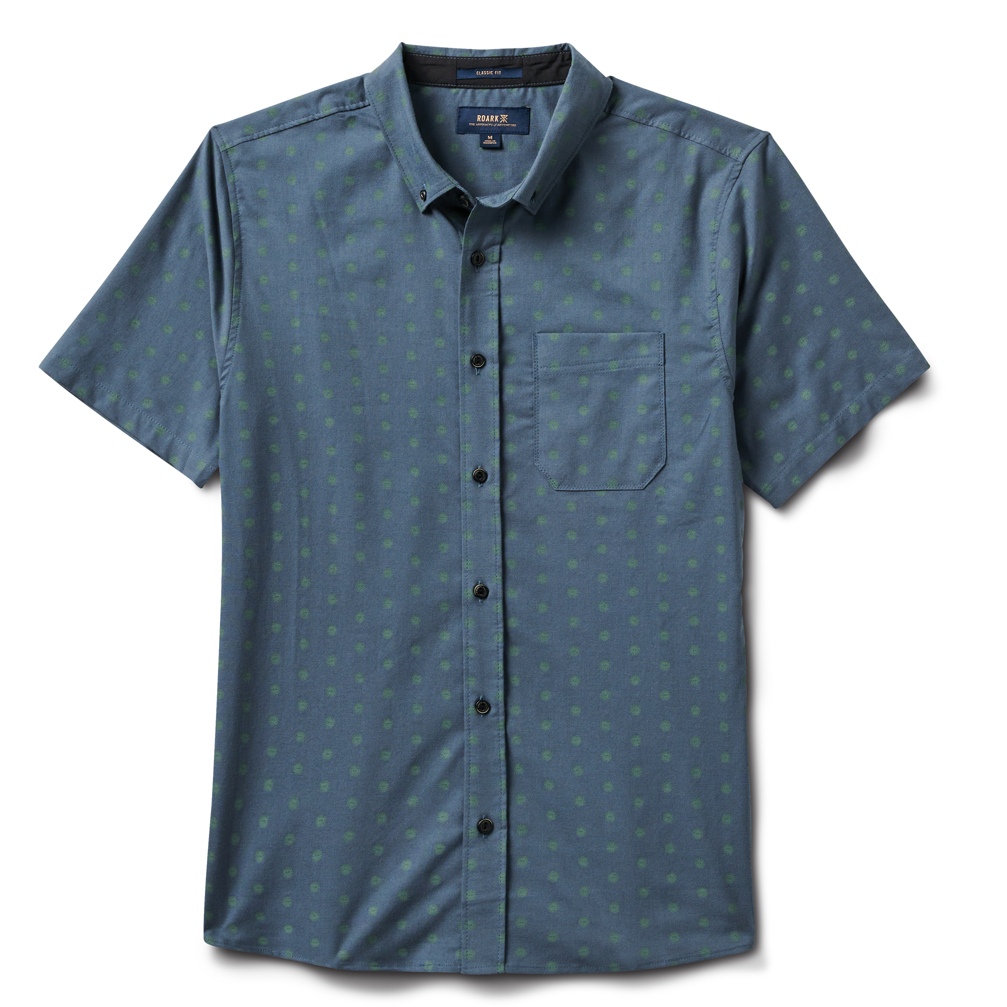 Men's Easter Button Down Shirt - Short Sleeve Bunny & Egg Pattern Easter Shirt With Collar