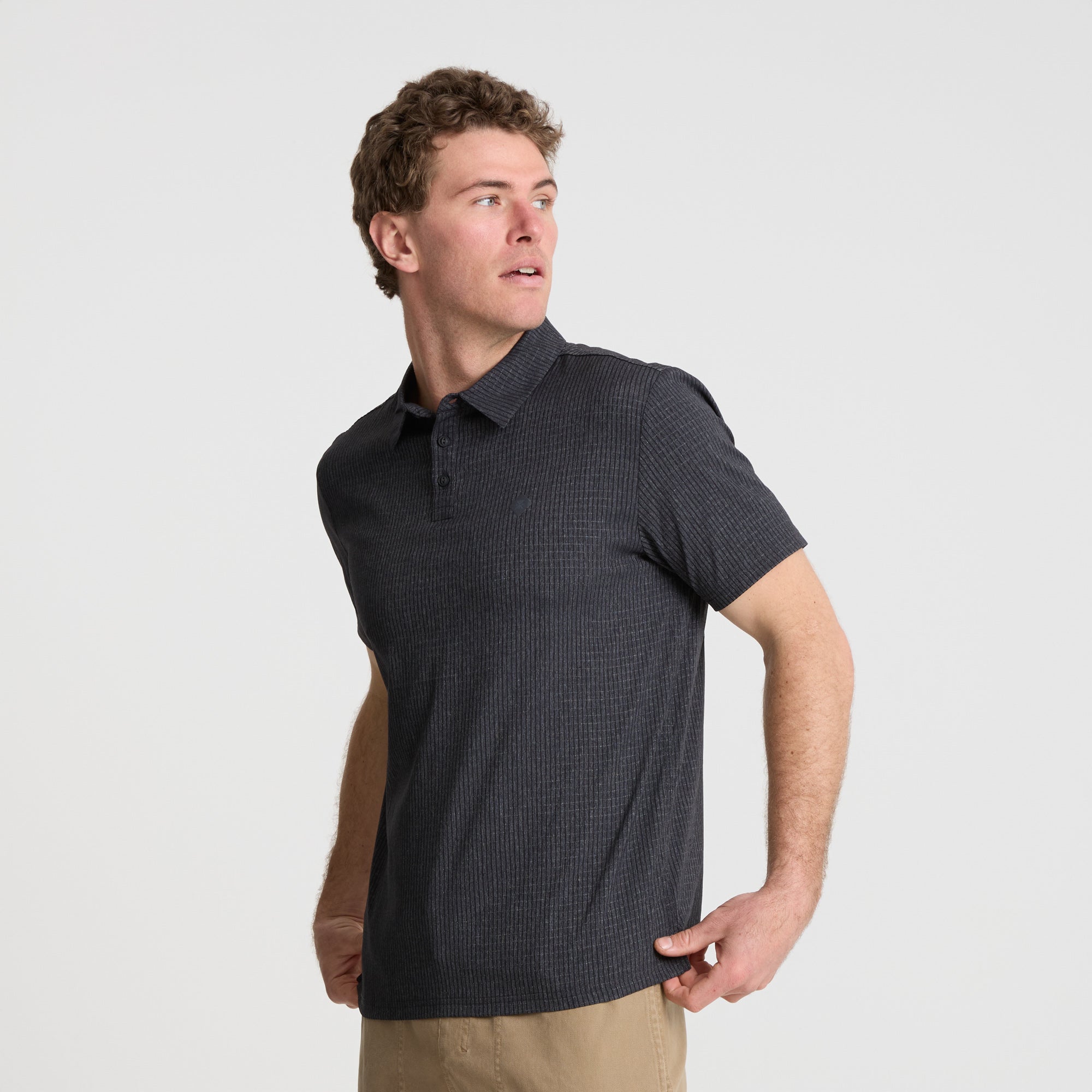 Bless Up Breathable Stretch Polo Shirt in Black – Roark
