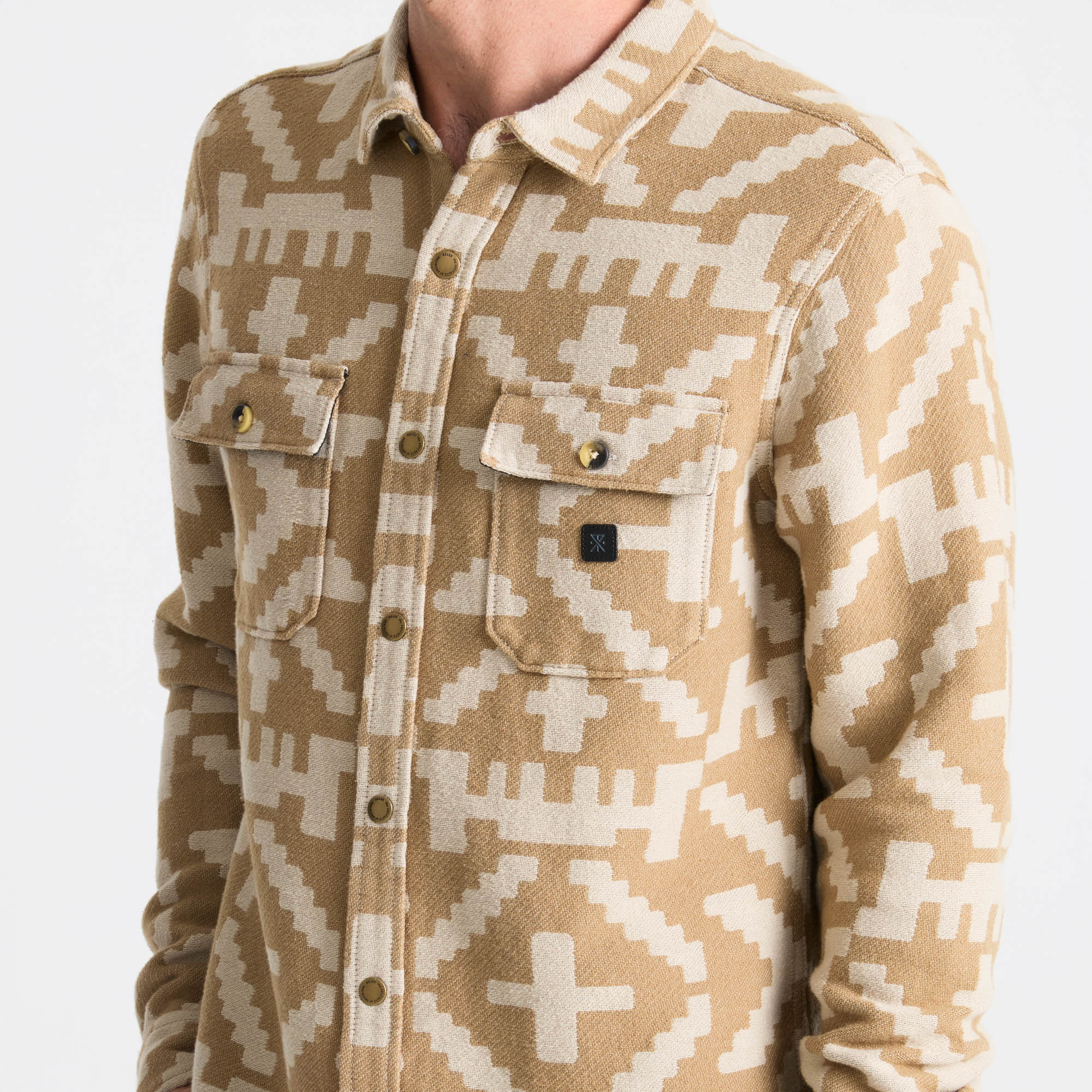 Nordsman Jacquard Long Sleeve Flannel in Light Khaki – Roark
