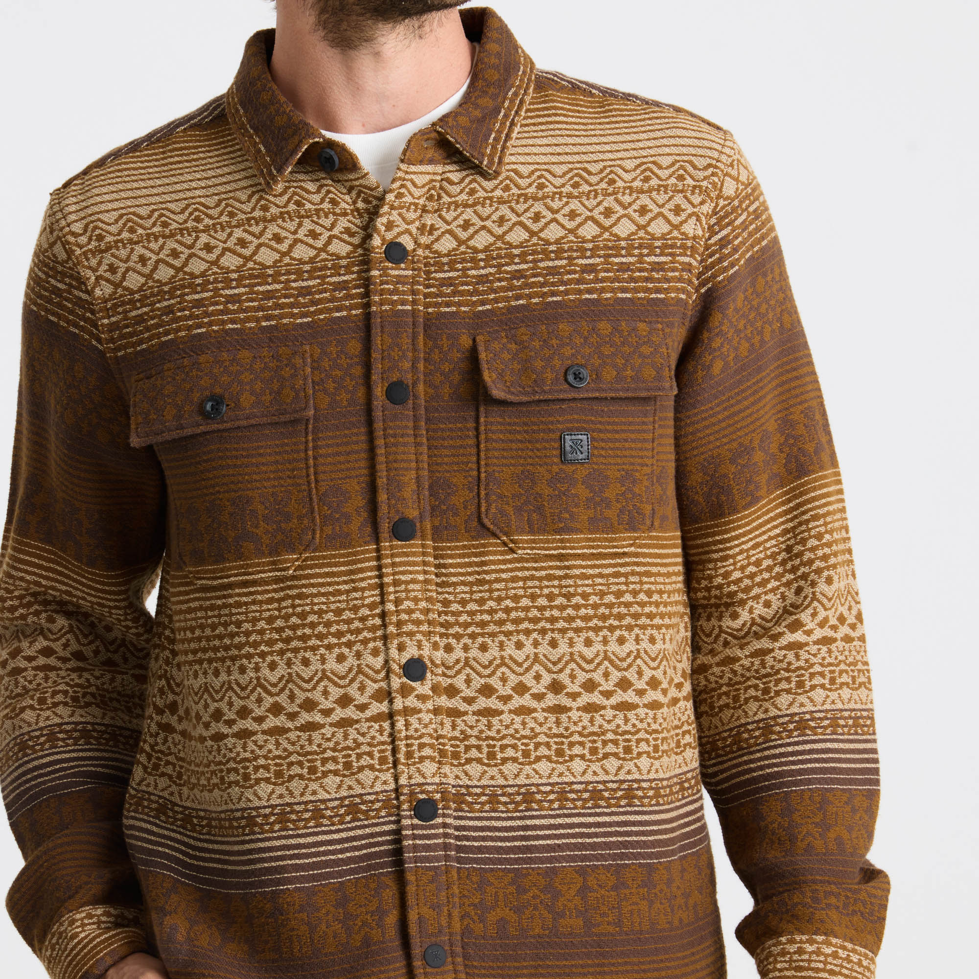 Nordsman Jacquard Long Sleeve Flannel in Otter – Roark
