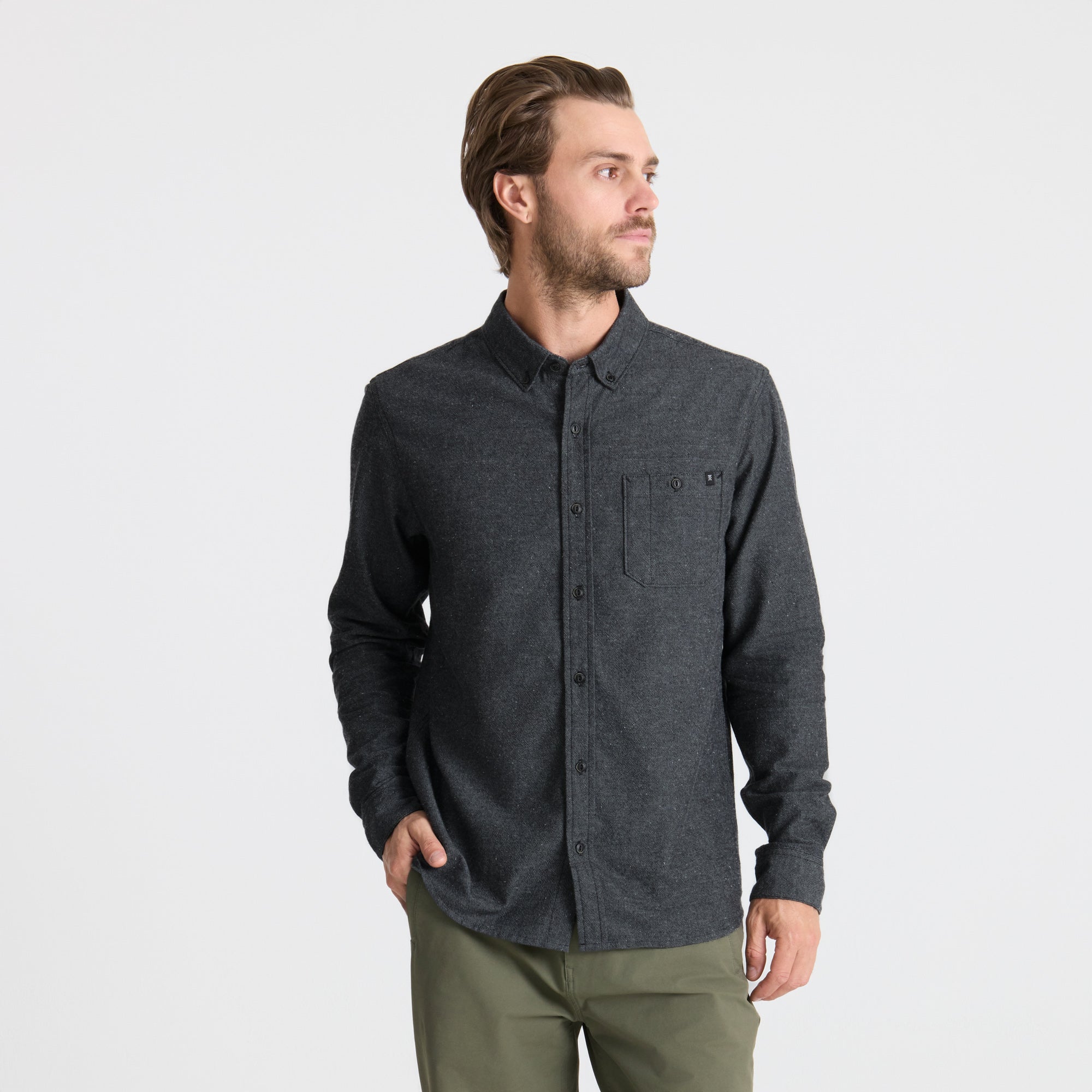 Scholar Chambray Button Up Shirt in Black – Roark