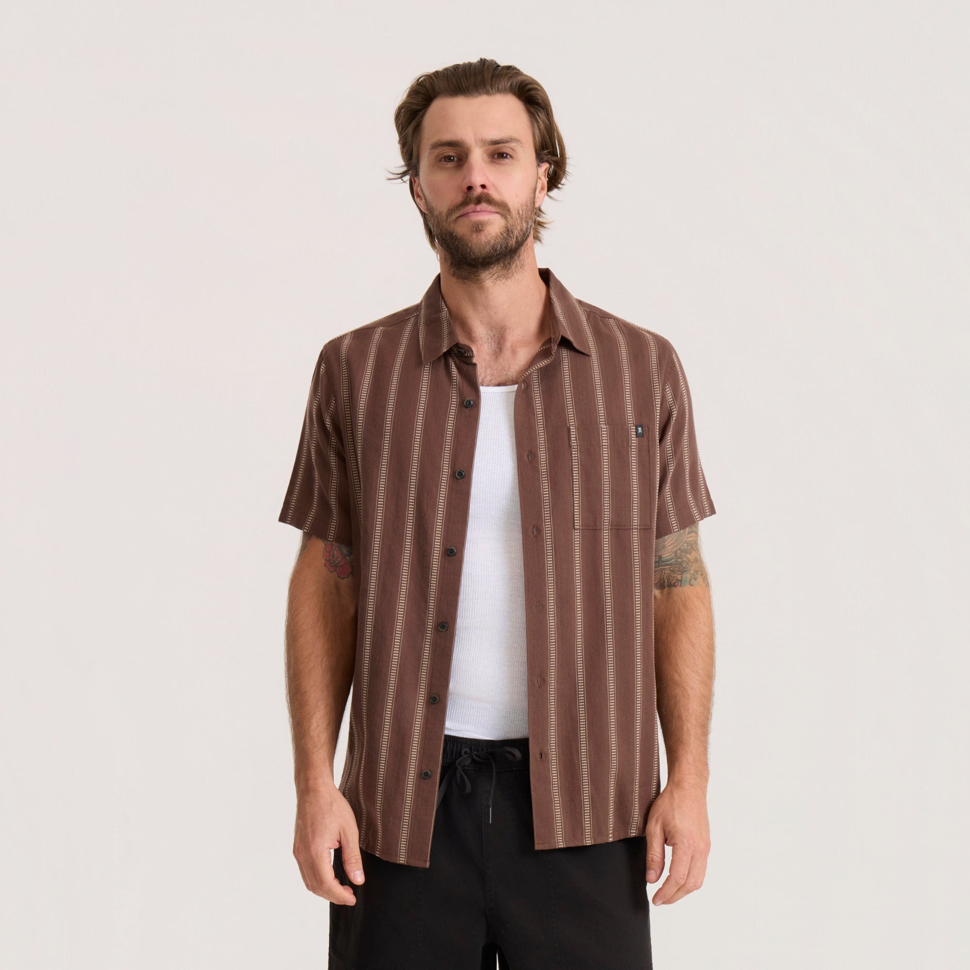 Crosswinds Button Up Shirt in Coco Bean – Roark
