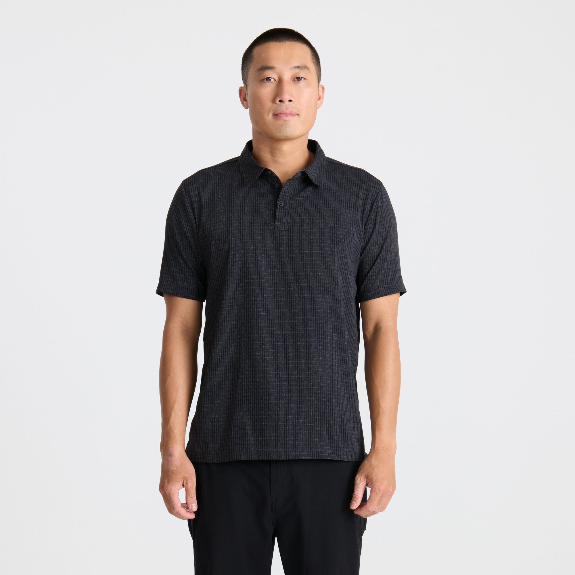 Bless Up Breathable Stretch Polo Shirt in Black – Roark