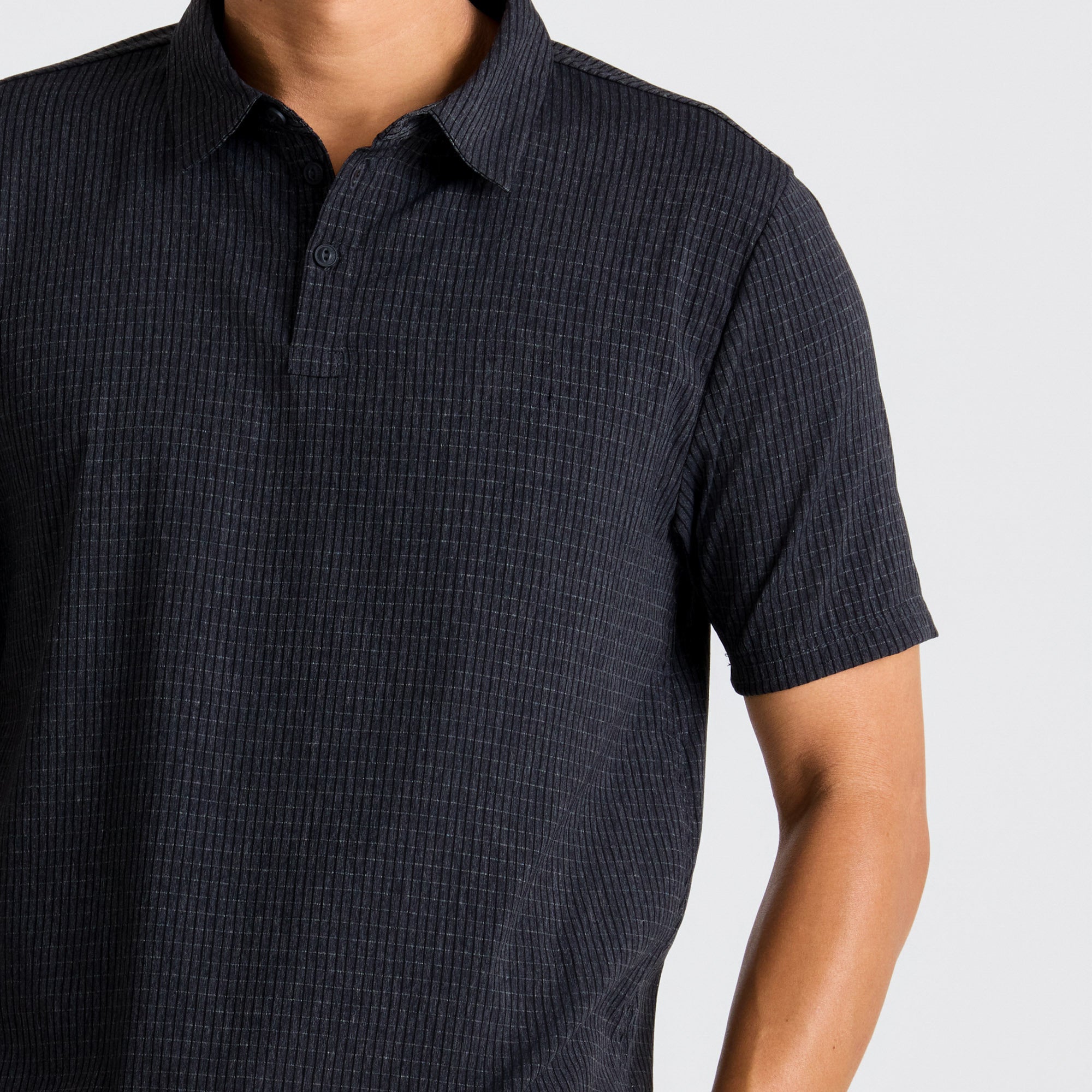 Bless Up Breathable Stretch Polo Shirt in Black – Roark