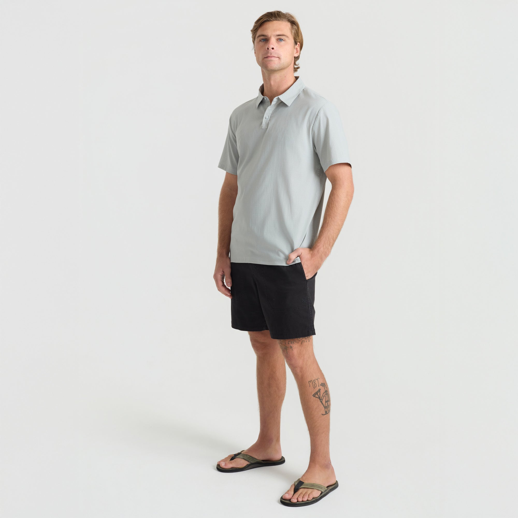 Bless Up Breathable Stretch Polo Shirt in Grey – Roark