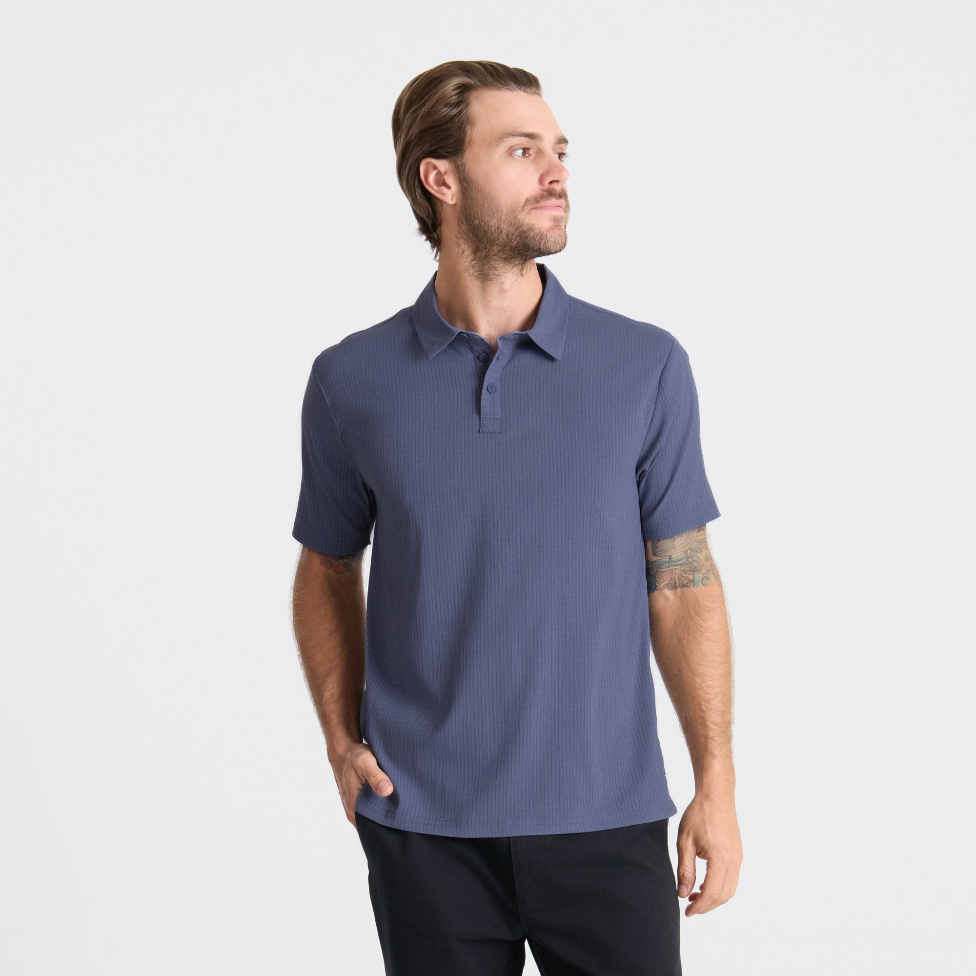 Bless Up Breathable Stretch Polo Shirt in Slate – Roark