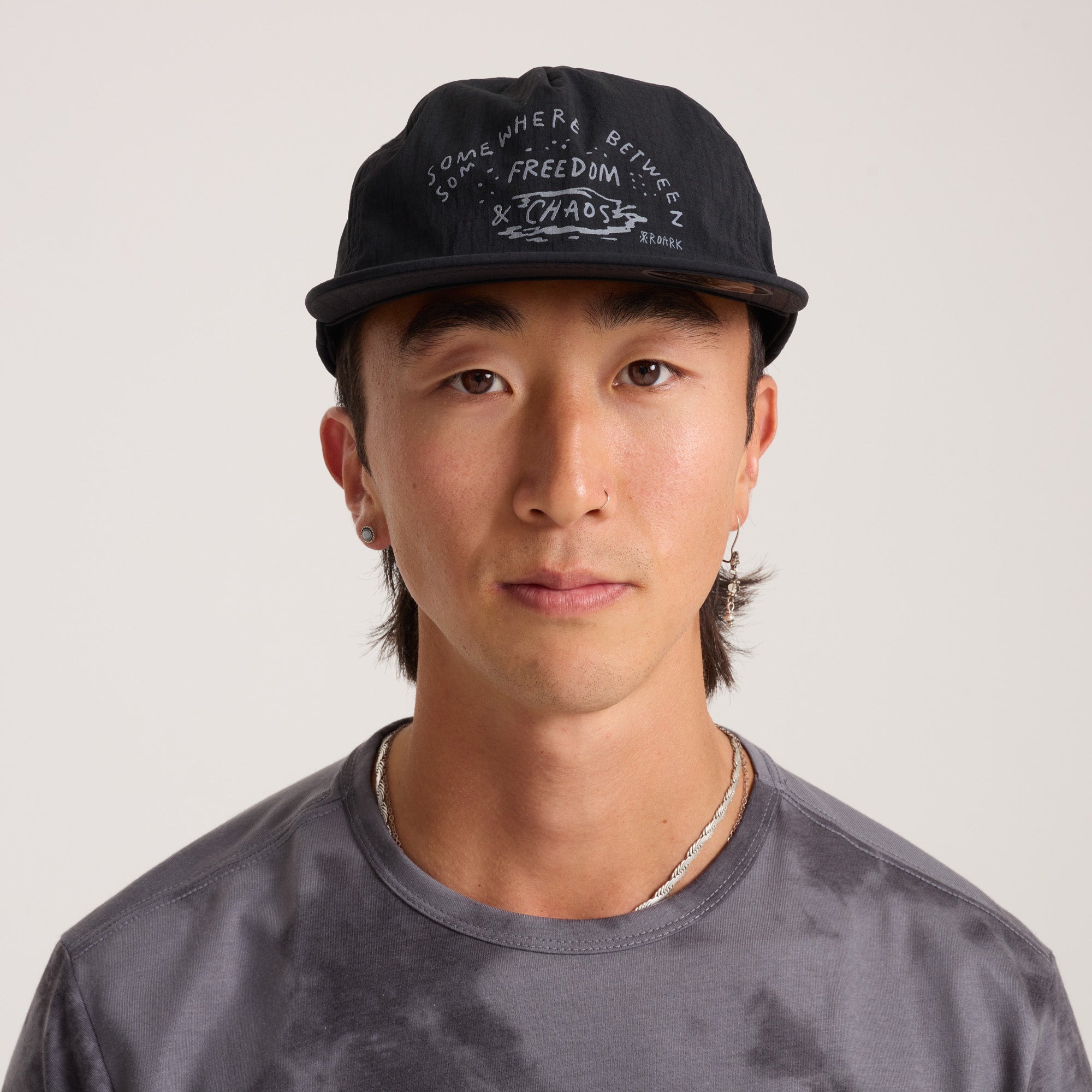 Mathis 5 Panel Strapback Hat in Chaos Black – Roark Mathis 5 Panel Strapback Hat in Chaos Black – Roark