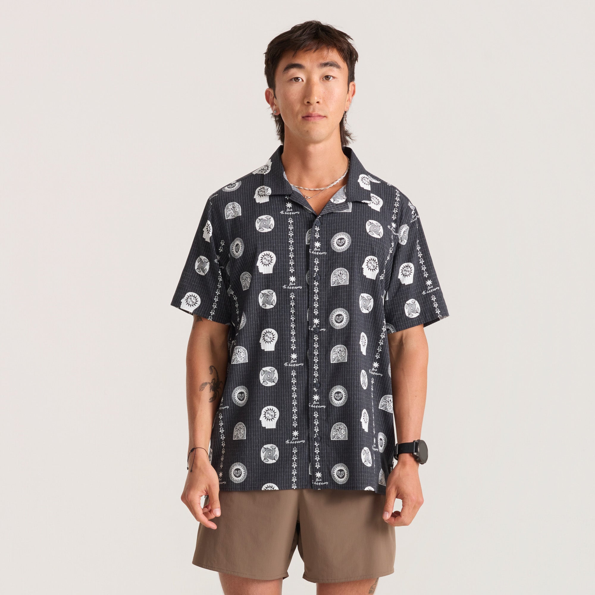 Bless Up Trail Button Up Shirt in Black Print – Roark