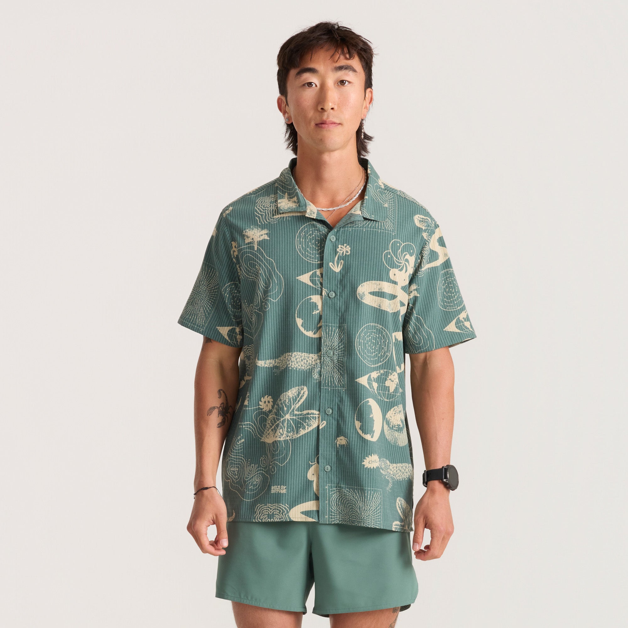 Bless Up Trail Button Up Shirt in Slate Green/Tan – Roark