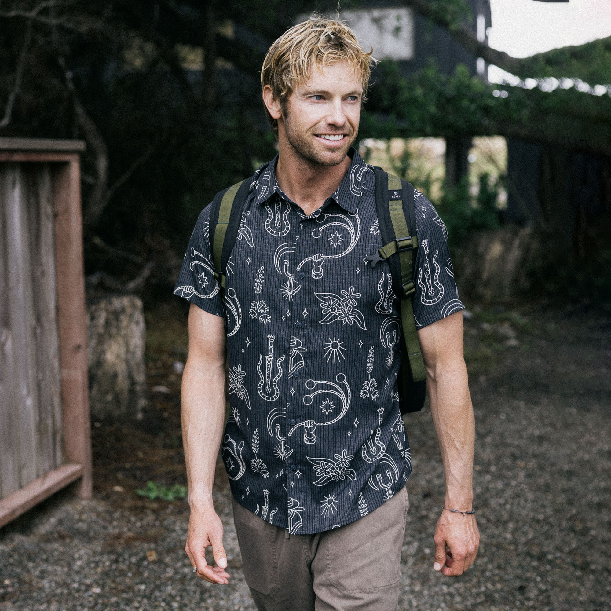 Bless Up Breathable Stretch Shirt in Black – Roark