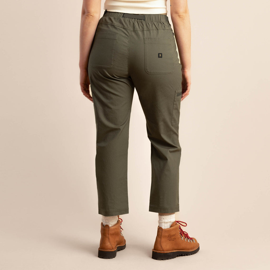 The on body view of Roark women's Campover Pants - Military Big Image - 7