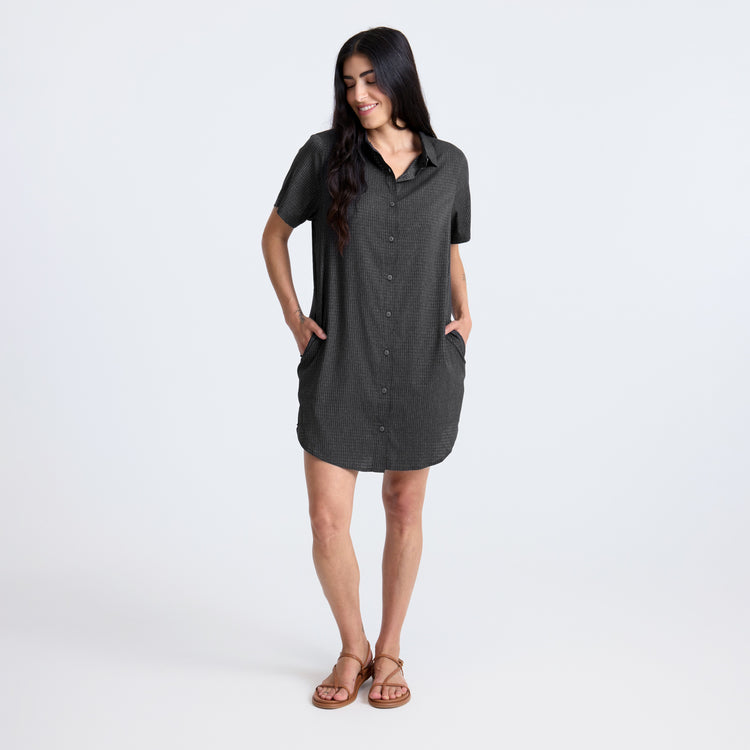 one piece shirt dress Stay on Trendy- Cotton One Piece Dress Monamaar