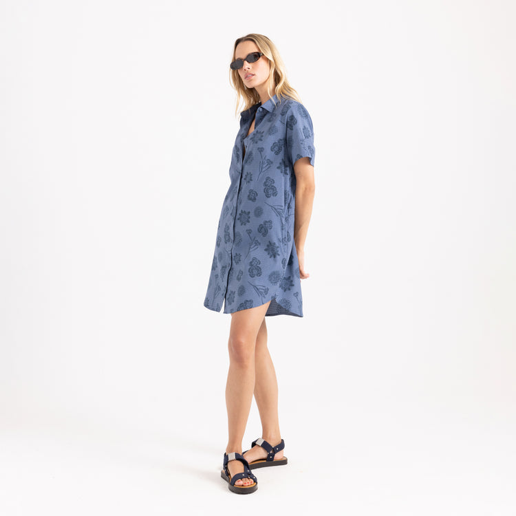 knee length dresses for ladies Bless Up Dress M / Washed Indigo