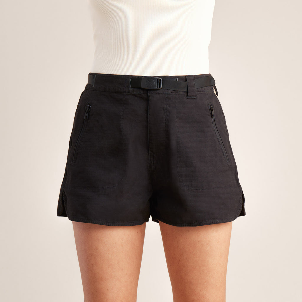 The front of Roark women's Campover Shorts - Black Big Image - 9