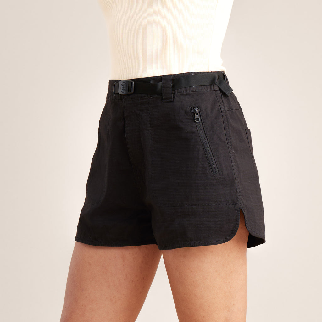 The front of Roark women's Campover Shorts - Black Big Image - 8