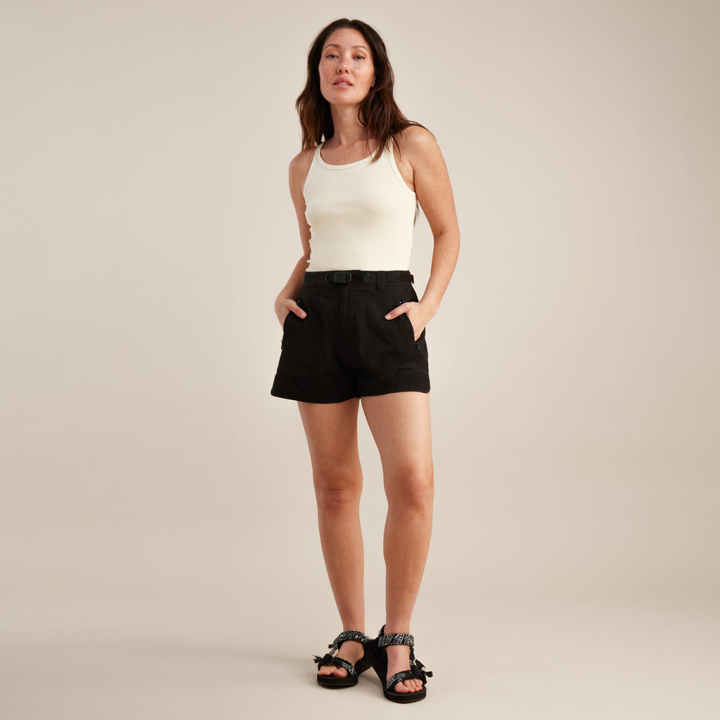 The front of Roark women's Campover Shorts - Black Big Image - 3