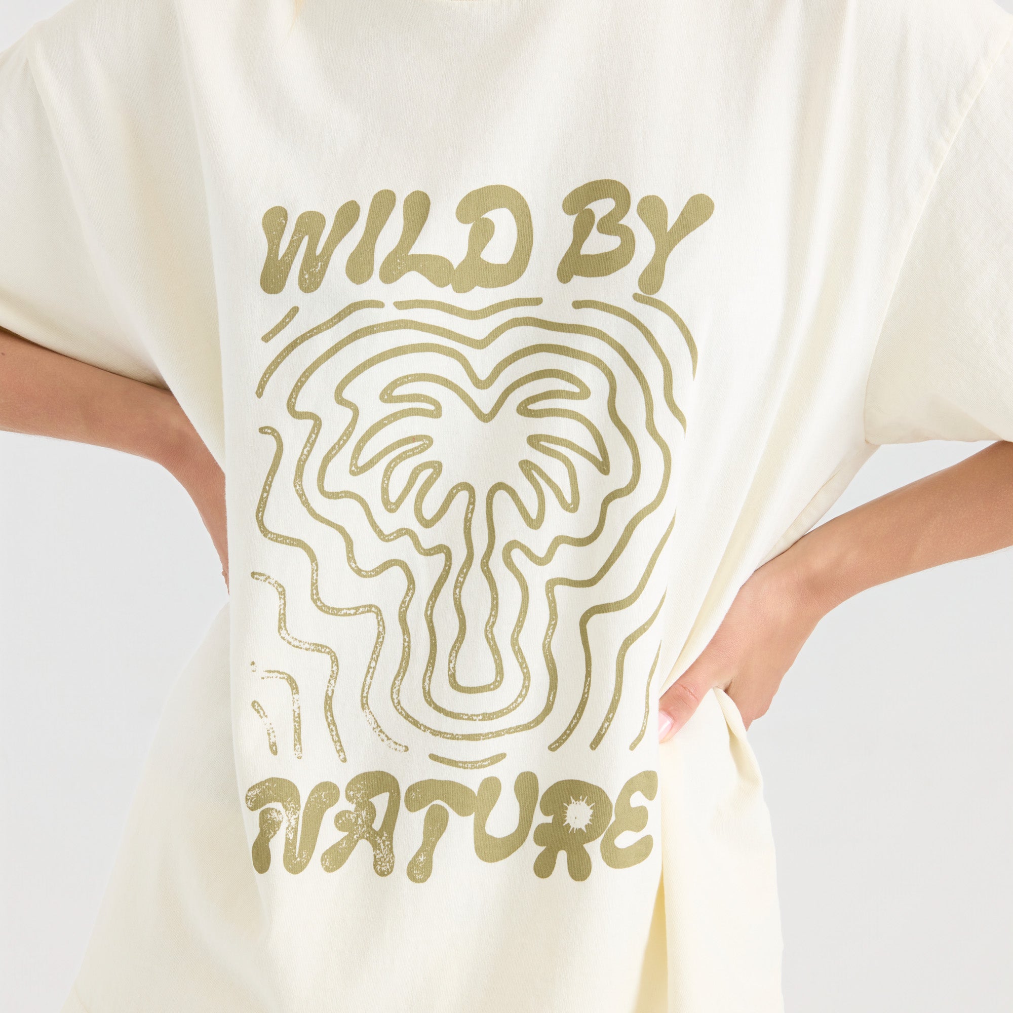 Wild By Nature Oversize Premium Tee in Bone – Roark