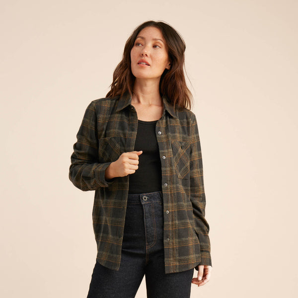 Alpine Long Sleeve Flannel - Black / Military