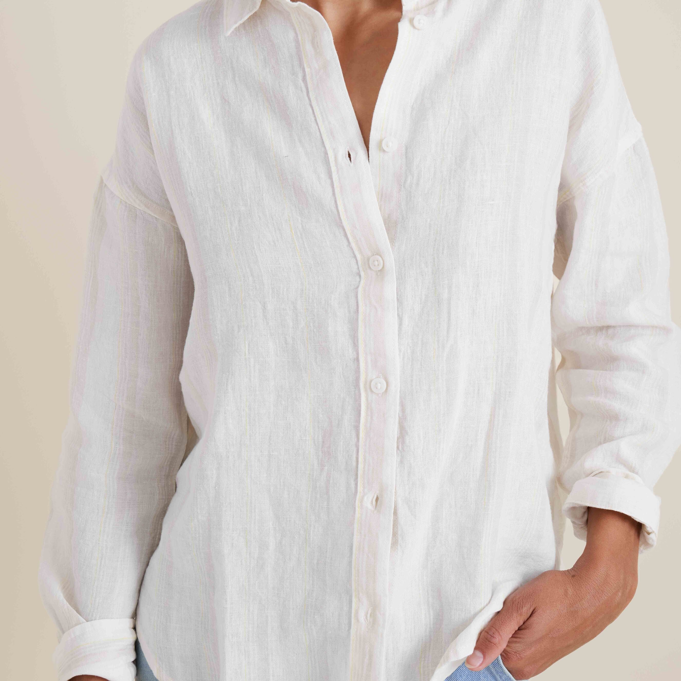 Costa Button Up Shirt in White – Roark