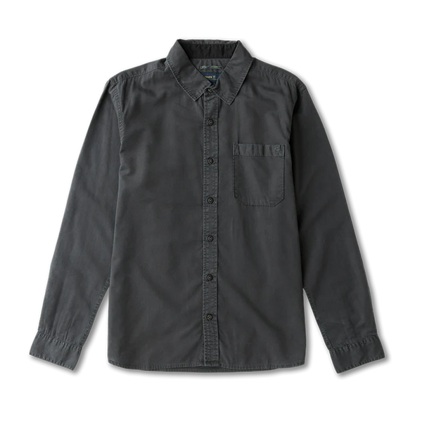 Made To Fade Long Sleeve Button Up Shirt in Washed Charcoal Roark Made To Fade Long Sleeve Button Up Shirt in Washed Charcoal Roark
