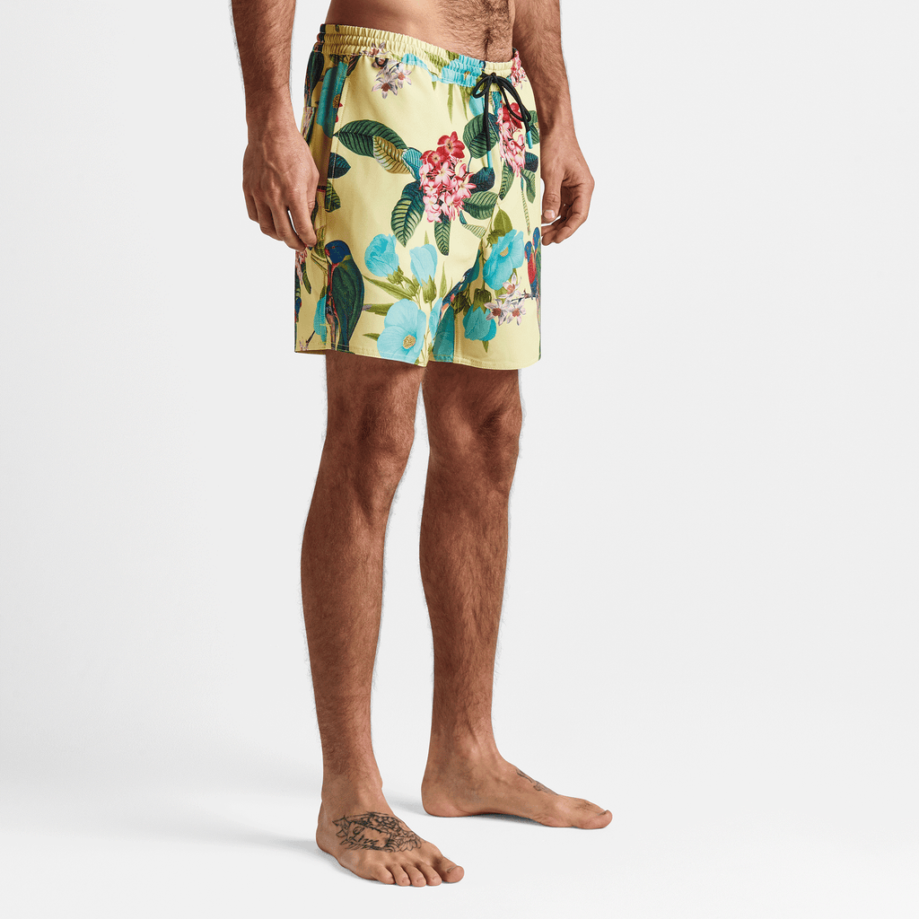 The on body view of Roark's Shorey Boardshorts 16" - Manu Floral Lime Big Image - 3