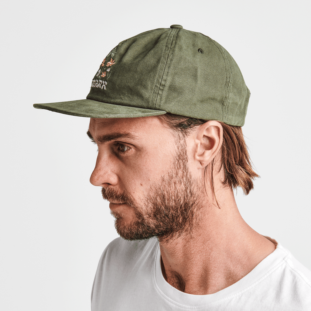 The on body view of Roark's Atoll 5 Panel Snapback Hat - Dark Military Big Image - 4