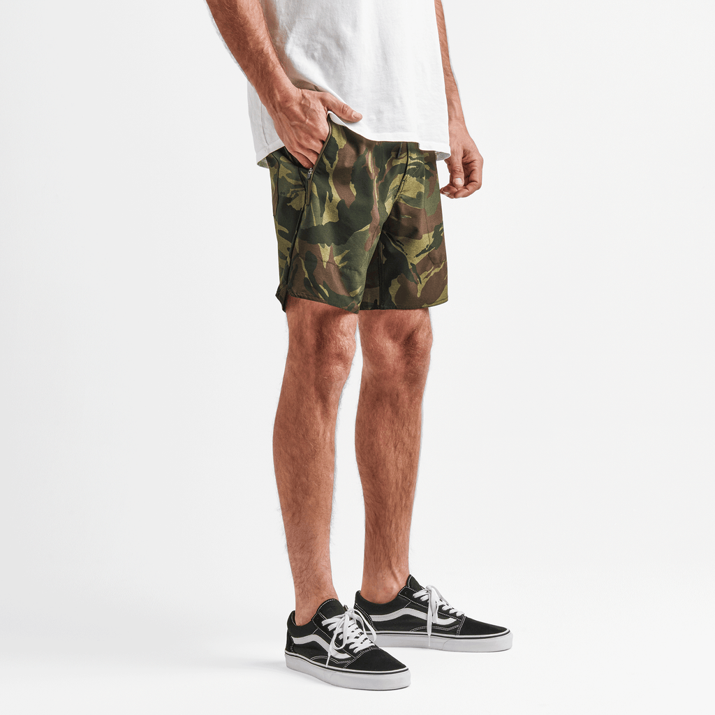 The on body view of Roark's Layover Trail Shorts - Camo 2 Big Image - 4