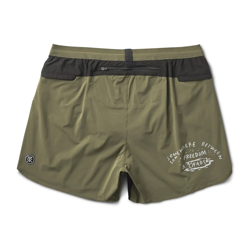 Roark Men's Outdoor Clothing and Gear | Alta Light Shorts 5" in Black / Military for runners. Big Image - 6