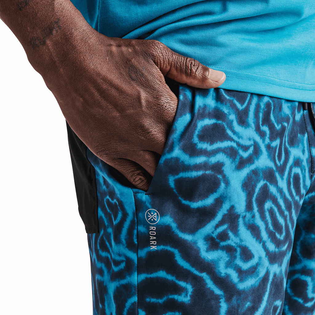 The on body view of Roark's Serrano 2.0 Shorts 8" - Turquoise Big Image - 5