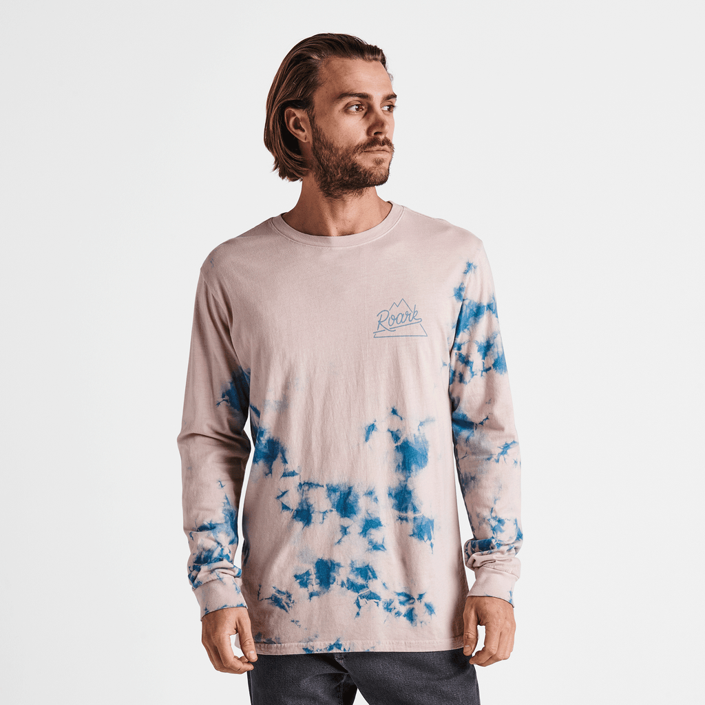 The on body view of Roark's Peaking Long Sleeve Organic Cotton Tee - Dusty Pink Big Image - 2