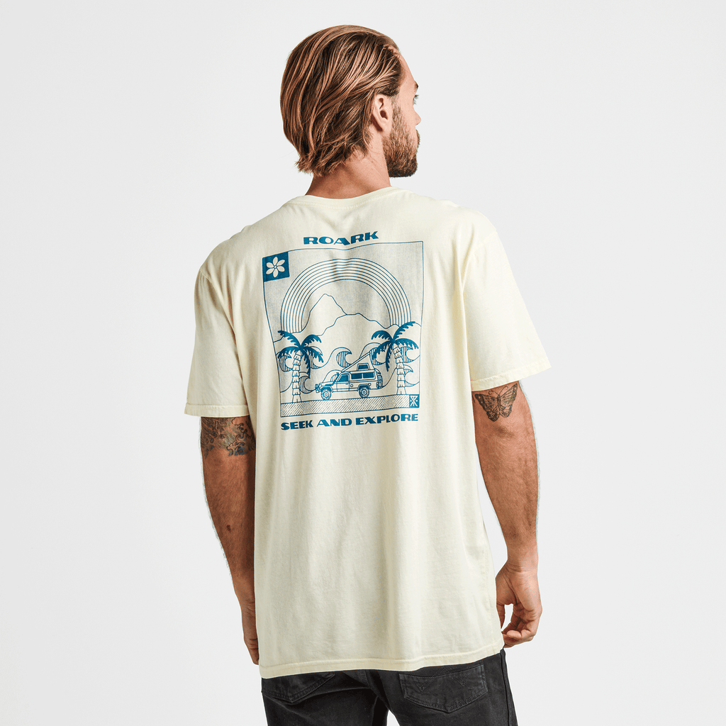 The on body view of Roark's Paradise Mineral Wash Premium Tee - Yellow Big Image - 3