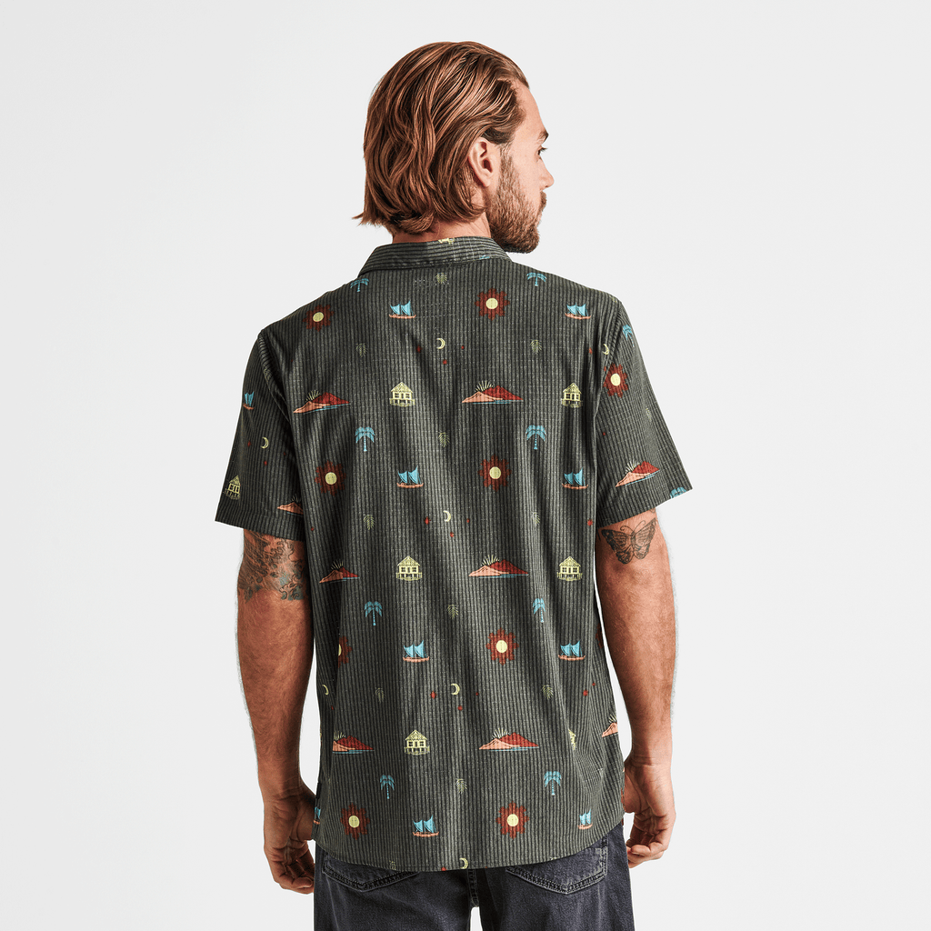 The on body view of Roark's Bless Up Breathable Stretch Shirt - Dark Military Print Big Image - 4