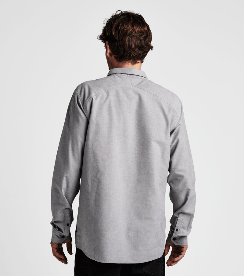Well Worn Long Sleeve Oxford Shirt - Smoke Big Image - 4