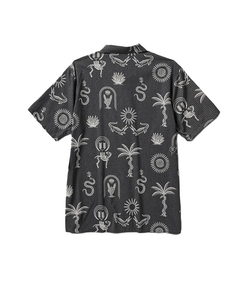 Roark's Men's Woven Bless Up Trail Button Up Shirt in Black and White. Big Image - 8