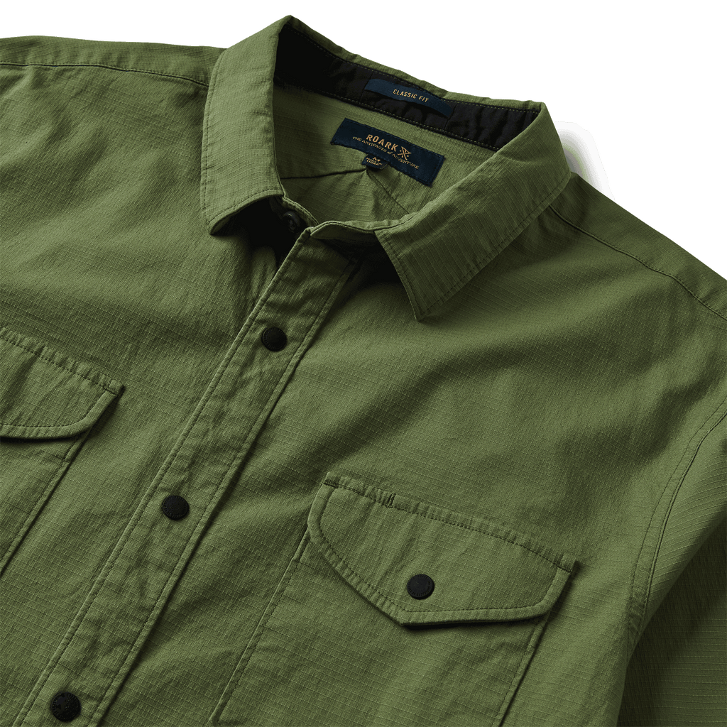 The collar of Roark's Campover Shirt - Jungle Green Big Image - 7