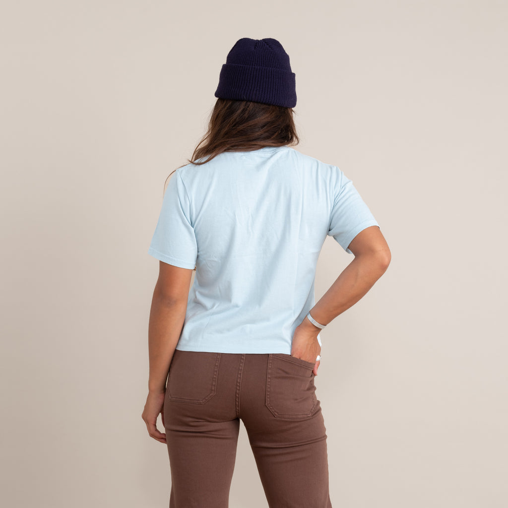 The on body view of Roark's Better Than You Boxy tee for women. Big Image - 3