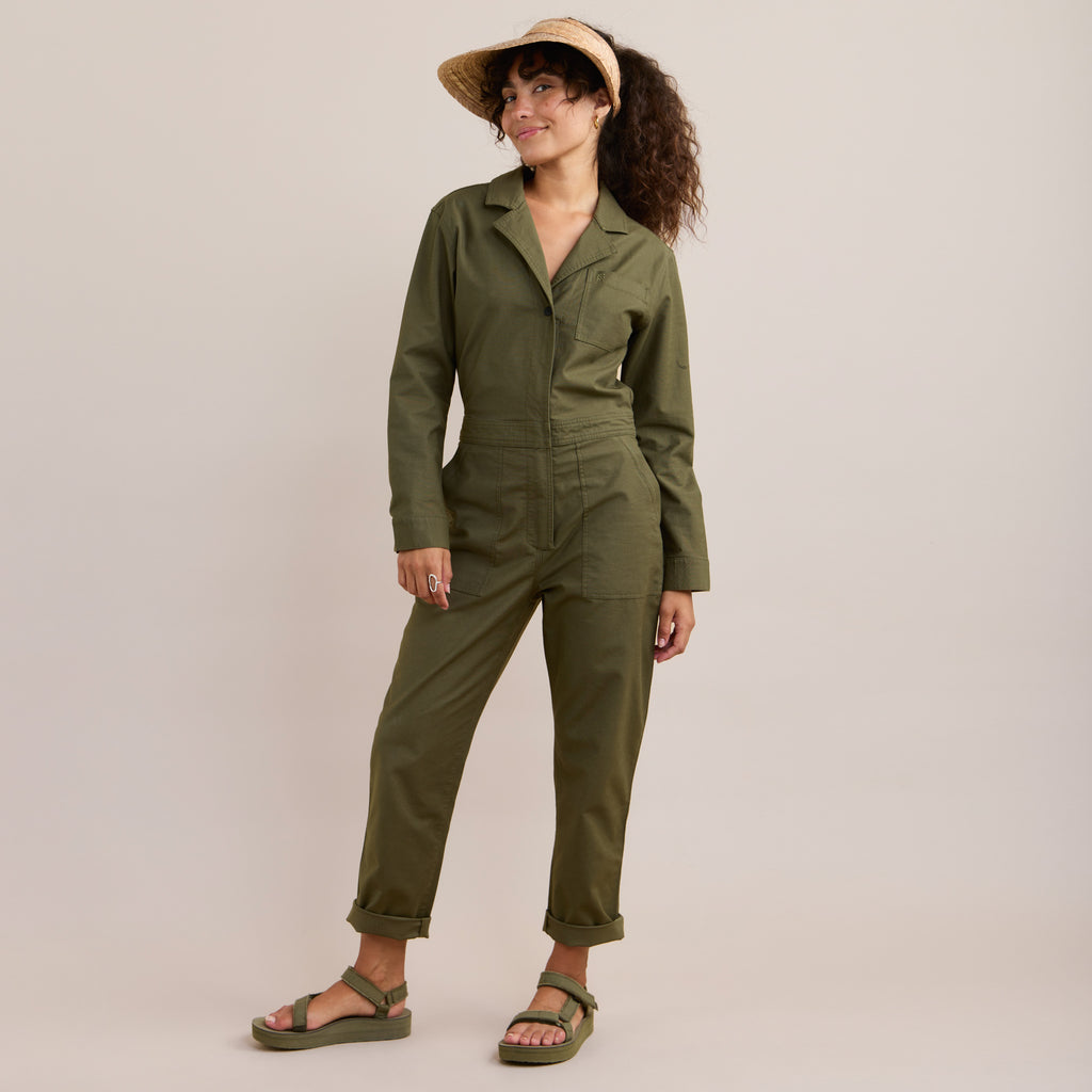 The full body view of Roark's Layover Jumpsuit Romper - Military Big Image - 1