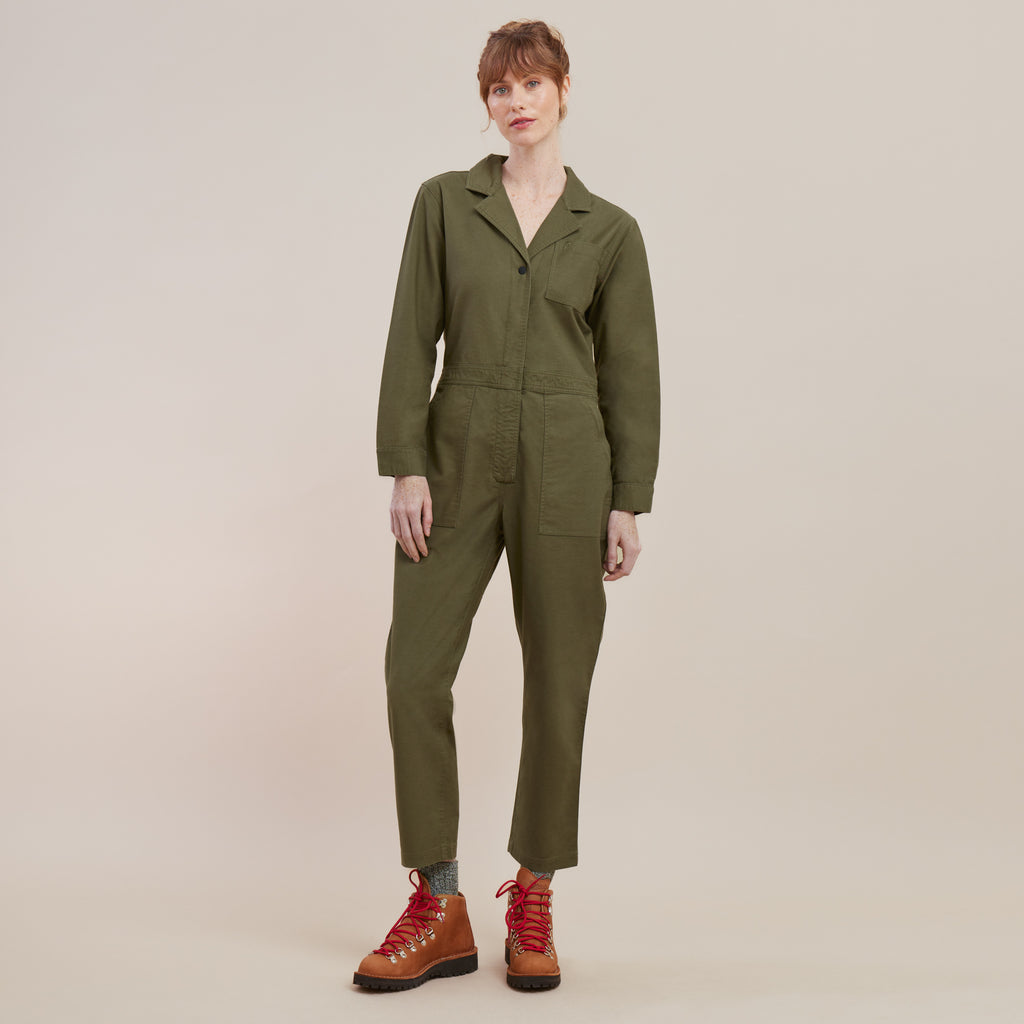 The full body view of Roark's Layover Jumpsuit Romper - Military Big Image - 12