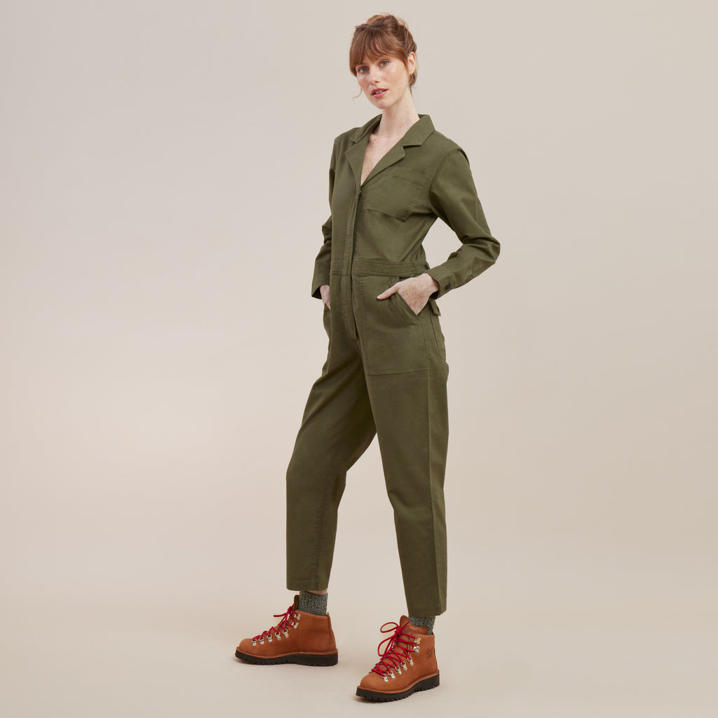 The full body view of Roark's Layover Jumpsuit Romper - Military Big Image - 10